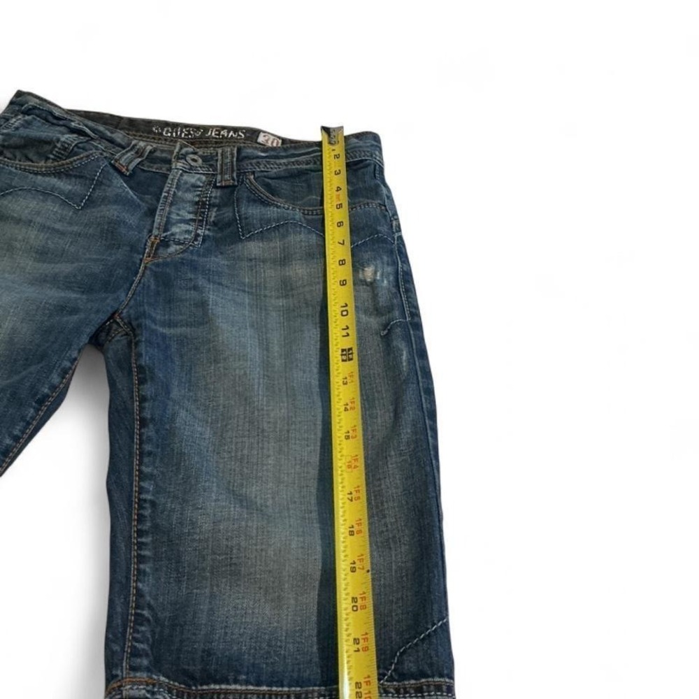 Guess Denim Shorts Mens 30 Blue Distressed Button Fly Jorts M71H2991 - Picture 4 of 8